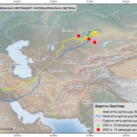 Карта весенней миграции степных орлов
